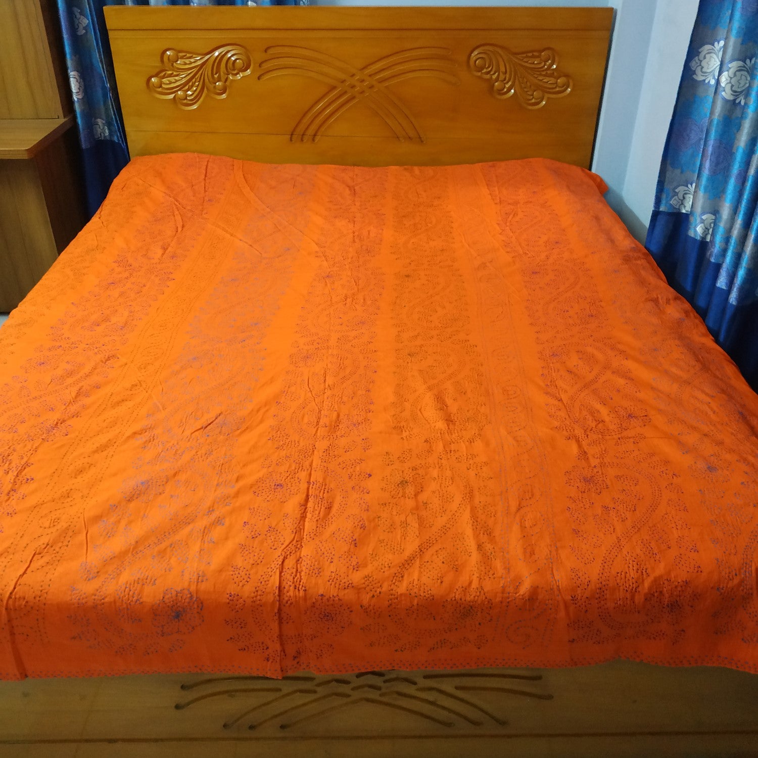 Orange Shodla Nokshi Kantha