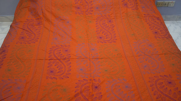 Orange Shodla Nokshi Kantha