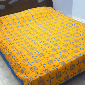 Orange Noyonmoni Nokshi Kantha with Outside Lace