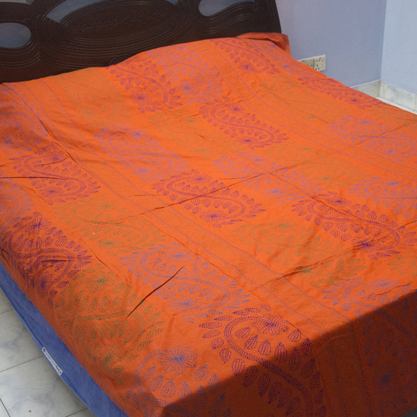 Orange Shodla Nokshi Kantha