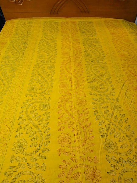 Yellow Shodla Nokshi Kantha